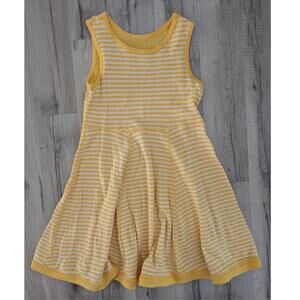 Hanna Andersson Yellow Striped Reversible Sleeveless Dress, Girls Size 6/7 (Z3)
